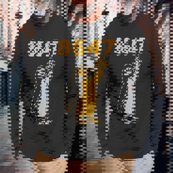 フィストペンギン-ウィースタンドウィズペンギン-ファニー8647 長袖Tシャツ 高齢者への贈り物