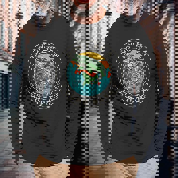 フィッシングティー、Dont Be Dumb Bass Dad 長袖Tシャツ 高齢者への贈り物