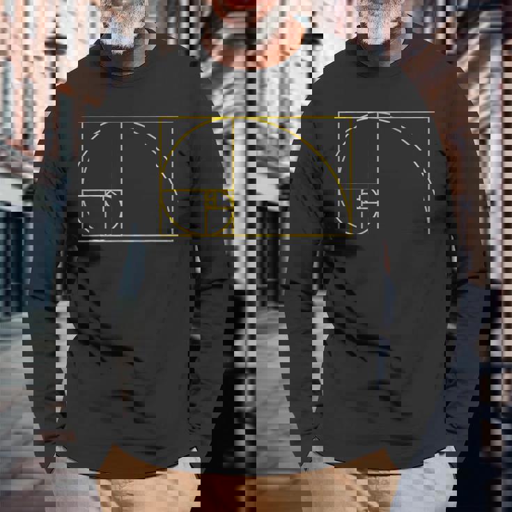 フィボナッチシーケンスゴールデンカットルールフィボナンバー。 長袖Tシャツ 高齢者への贈り物