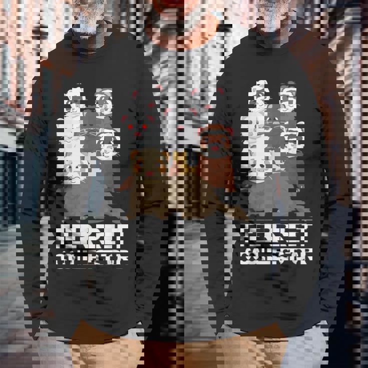 フェレット コレクター ファニー フェレット 恋人 長袖Tシャツ 高齢者への贈り物