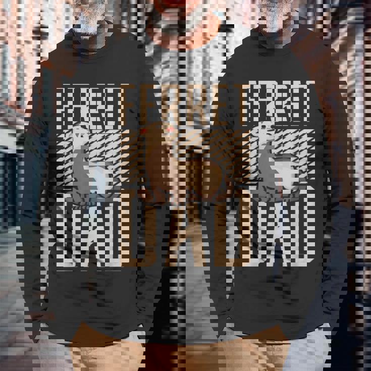 フェレット ダッド フェレット 長袖Tシャツ 高齢者への贈り物