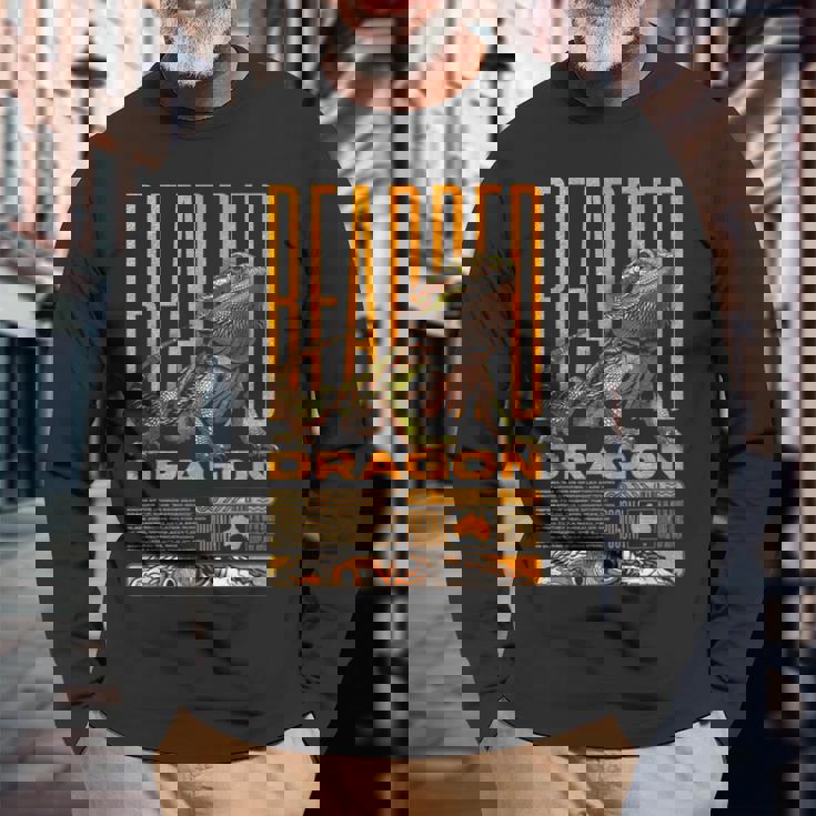 フトアゴヒゲトカゲ 爬虫類キーパー ビアディ トカゲ ストリートウェア 長袖Tシャツ 高齢者への贈り物