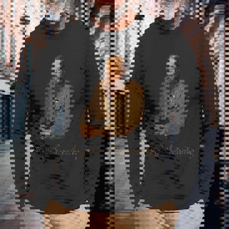 フヨードル・ミハイロヴィッチ・ドストエフスキー 長袖Tシャツ 高齢者への贈り物