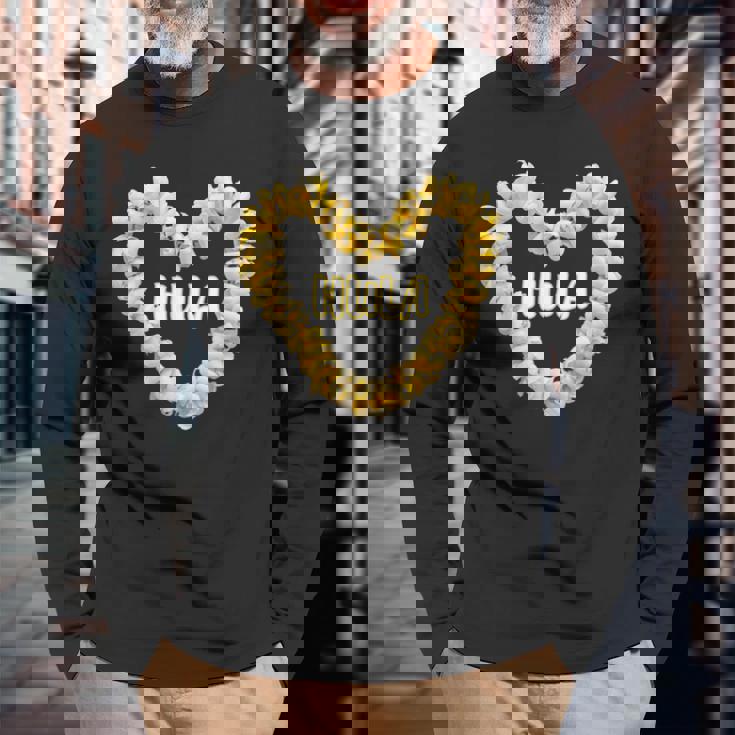 フラプルメリアハート レイダンサー ハワイ 長袖Tシャツ 高齢者への贈り物