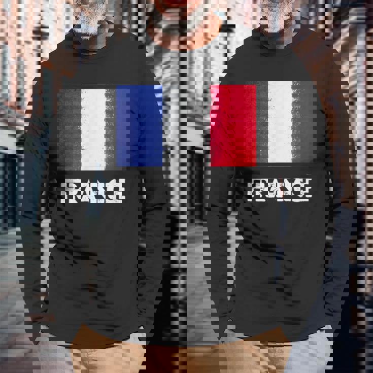 フランス国旗tシャツ 長袖Tシャツ 高齢者への贈り物