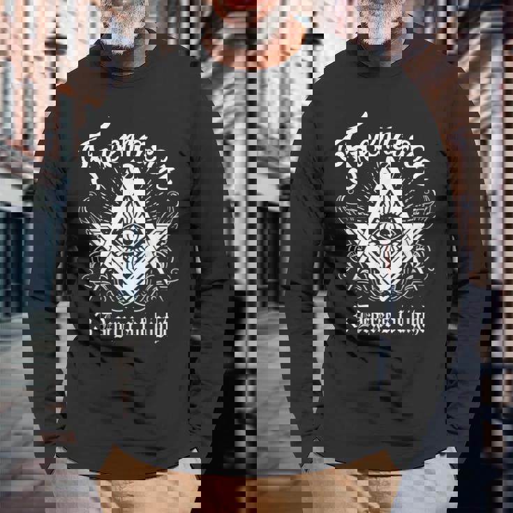 フリーメイソン ロッジ フリーメイソン エンブレム メイソン 3度 ライト 長袖Tシャツ 高齢者への贈り物