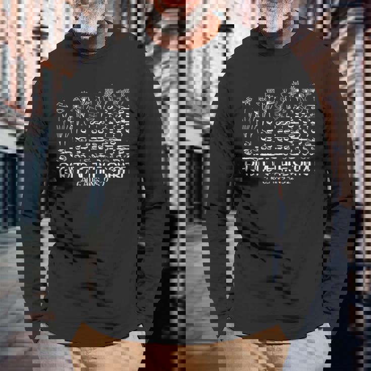 フルーツ・オブ・ザ・スピリット・クリスチャン・フローラル 長袖Tシャツ 高齢者への贈り物