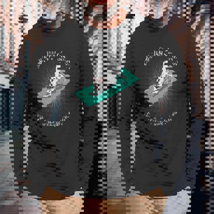 フレンチブルドッグヨガ用ヨガダウンワードドッグ 長袖Tシャツ 高齢者への贈り物