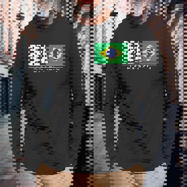 ブラジル ブラジル フラッグ ブラジル アスレチック スポーツ ゲーム ジャージ 長袖Tシャツ 高齢者への贈り物