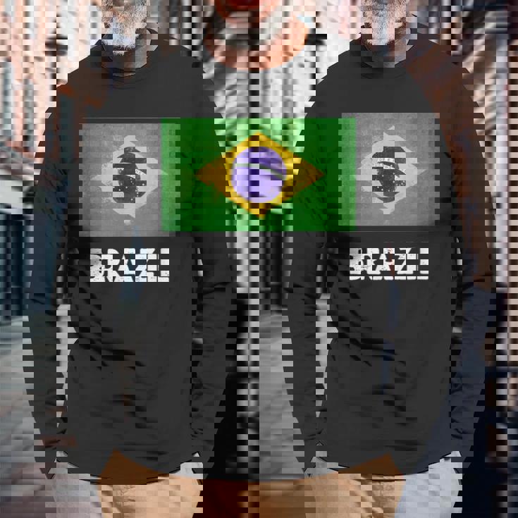 ブラジル国旗tシャツ 長袖Tシャツ 高齢者への贈り物