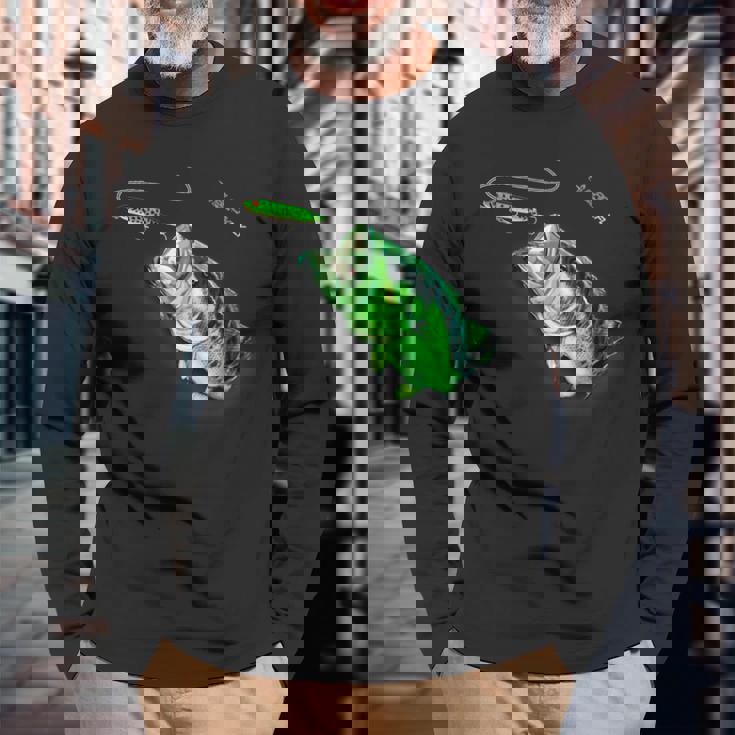 ブラックフライのトップウォータースプークを備えた新しいバスフィッシングシャツ 長袖Tシャツ 高齢者への贈り物