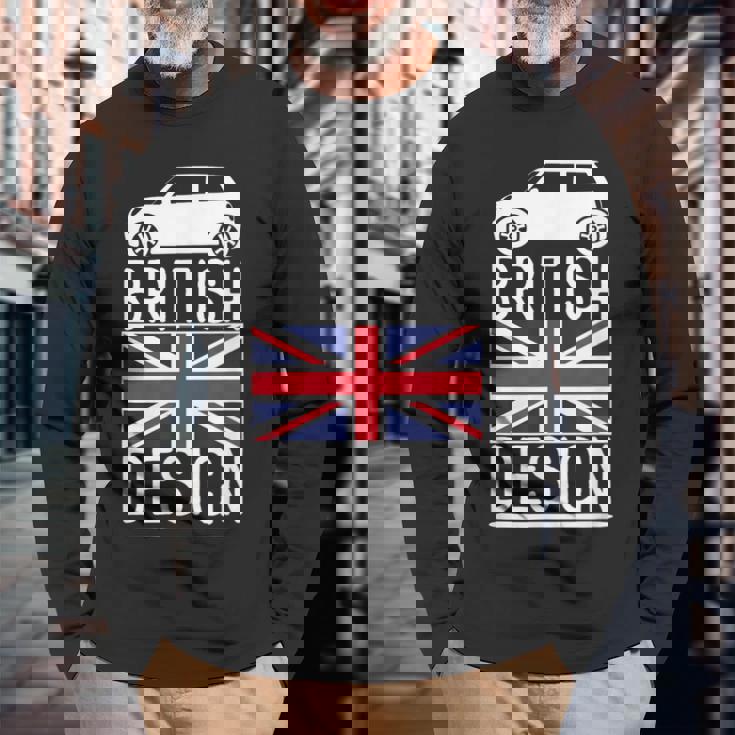 ブリティッシュクラシックカー ミニ 長袖Tシャツ 高齢者への贈り物