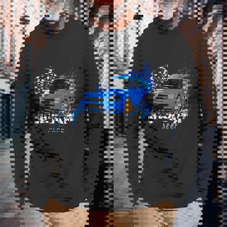 ブルー WrxSti 長袖Tシャツ 高齢者への贈り物