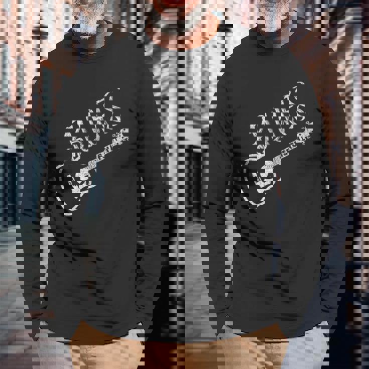 ブルースミュージックギターブルースイズトゥルースヴィンテージ 長袖Tシャツ 高齢者への贈り物