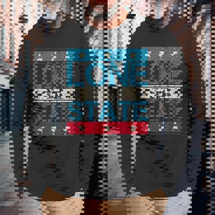 プライドusaパトリオットローンスターステートテキサス独立記念日 長袖Tシャツ 高齢者への贈り物