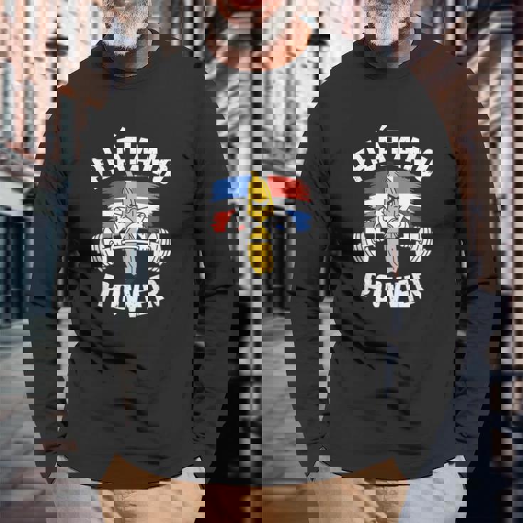 プラタノパワー ドミニカ共和国独立記念日 長袖Tシャツ 高齢者への贈り物