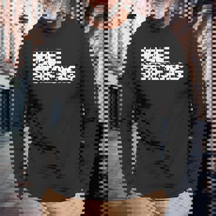 プレイ・フォー・マウイハワイ・ストロング 長袖Tシャツ 高齢者への贈り物