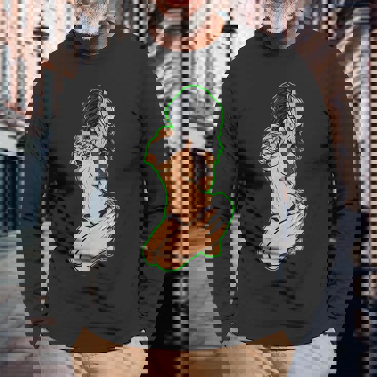 プレデター エイリアン ハンター ピンナップガール 長袖Tシャツ 高齢者への贈り物