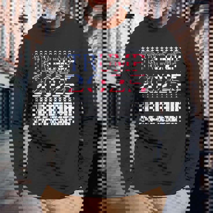 プロトランプシャツ2024 大統領トランプの帰還 2025 長袖Tシャツ 高齢者への贈り物