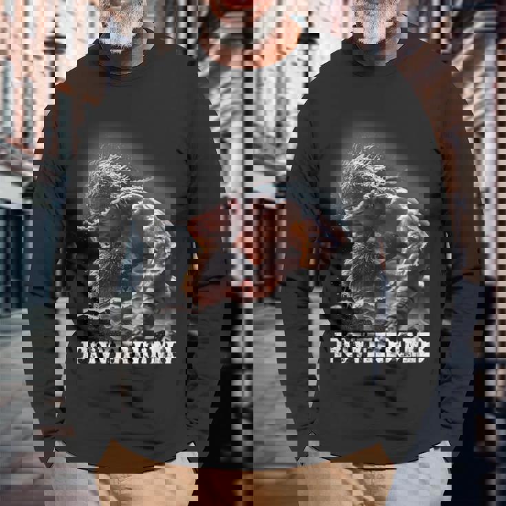 プロレス_007 長袖Tシャツ 高齢者への贈り物