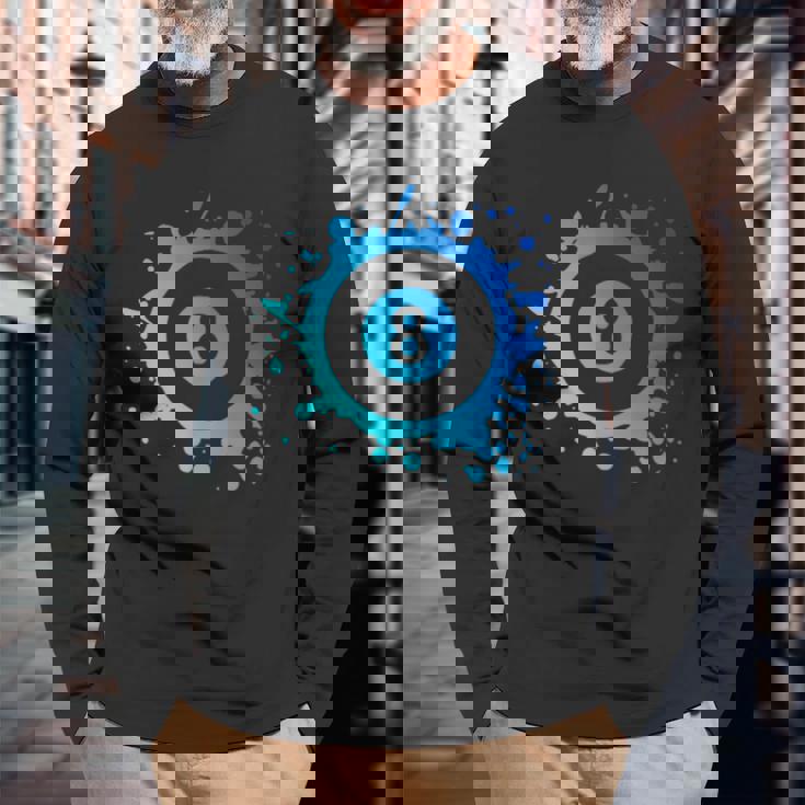 プール ビリヤード プレーヤー エイトボール シンプル プール 長袖Tシャツ 高齢者への贈り物