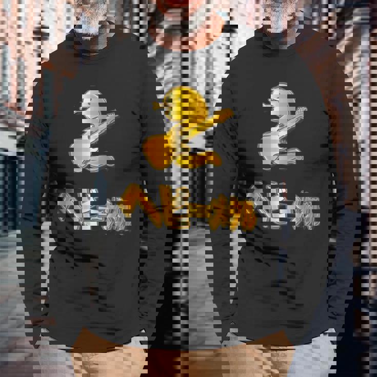 ヘビーメタル 金の蛇 ギター《へび》巳年 蛇年【どうぶつフレンズ】干支 十二支 2025 ゆるくて かわいい 動物 面白 長袖Tシャツ 高齢者への贈り物