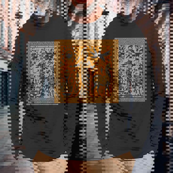 ヘラ 女神 ギリシャ神話 歴史 芸術 古代神話 長袖Tシャツ 高齢者への贈り物