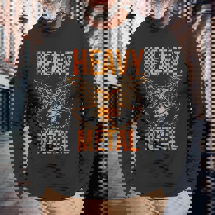 ヘヴィメタルミュージック 長袖Tシャツ 高齢者への贈り物