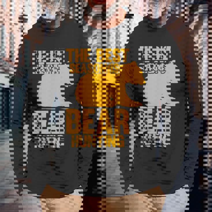 ベストシーズンはクマ狩りハンター 長袖Tシャツ 高齢者への贈り物