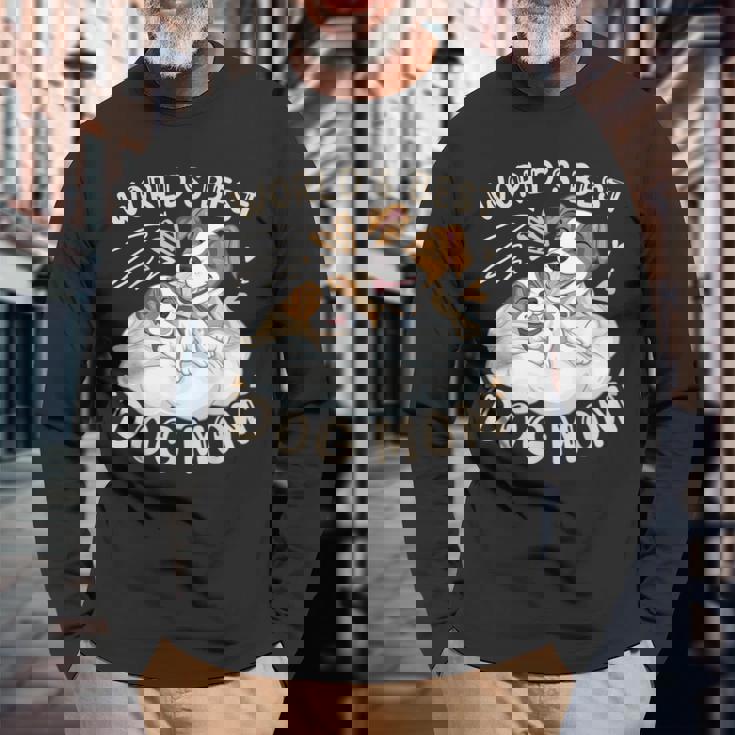 ベスト・ドッグ・ママ、子犬とジャック・ラッセル・テリア 長袖Tシャツ 高齢者への贈り物