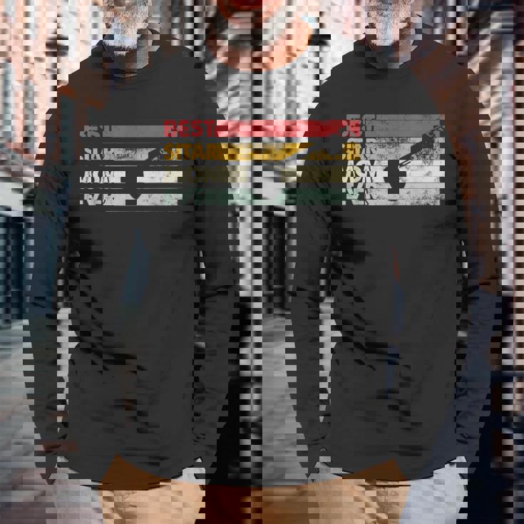 ベスト・マム・エバー-マザー・ヴィンテージ・シタール 長袖Tシャツ 高齢者への贈り物