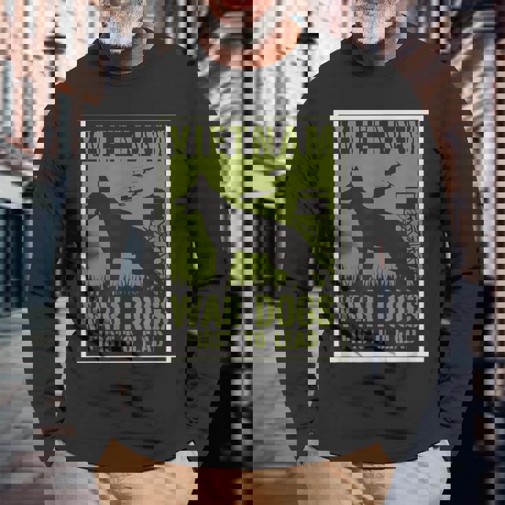 ベトナム戦争犬 長袖Tシャツ 高齢者への贈り物