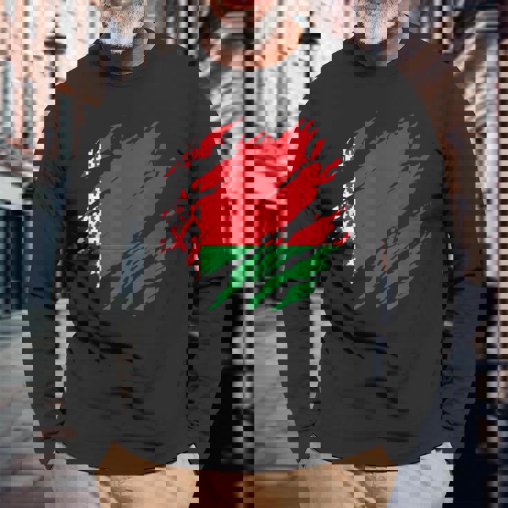 ベラルーシの旗ベラルーシ 長袖Tシャツ 高齢者への贈り物