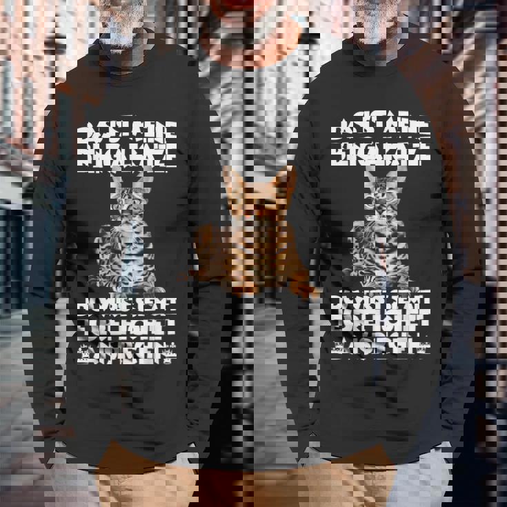 ベンガル猫t 長袖Tシャツ 高齢者への贈り物