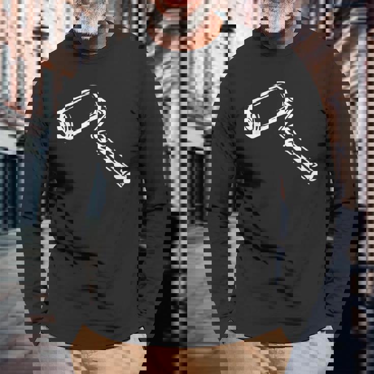 ペインティング・ローラー・スケッチ・ジャーニーマン 長袖Tシャツ 高齢者への贈り物