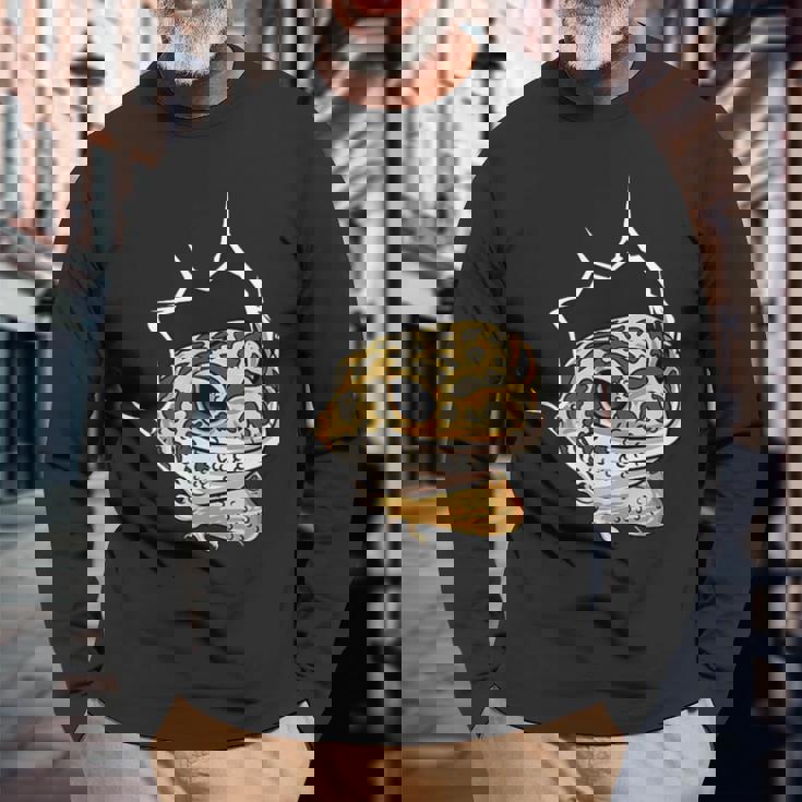 ペット ヒョウ ヤモリギフト I Love My 長袖Tシャツ 高齢者への贈り物