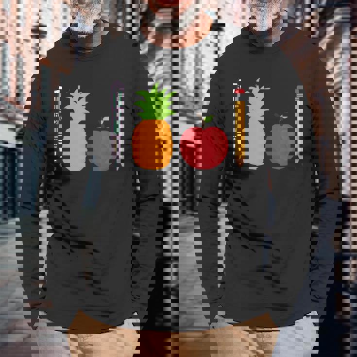 ペン パイナップル アップルペン 面白い 長袖Tシャツ 高齢者への贈り物