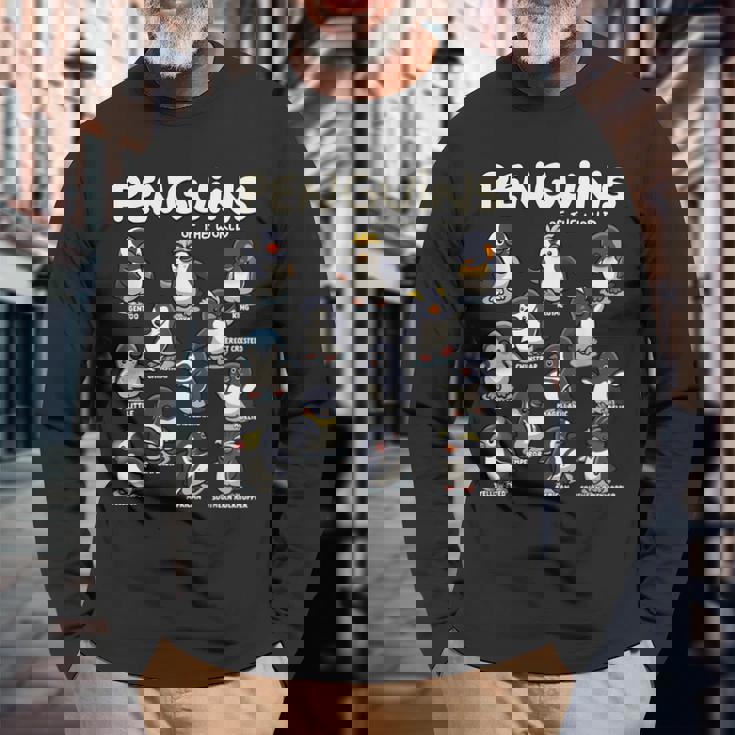 ペンギン ペンギン 世界の動物たち ペンギン愛好家 長袖Tシャツ 高齢者への贈り物