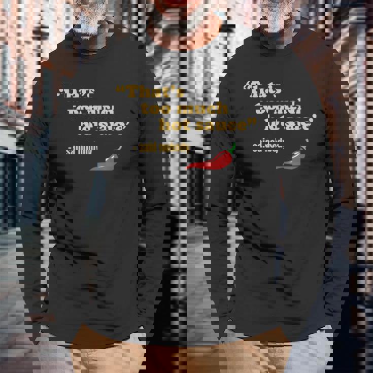 ホット&スパイシーフード ハバネロ チリ&ファニー ペッパーソース 長袖Tシャツ 高齢者への贈り物