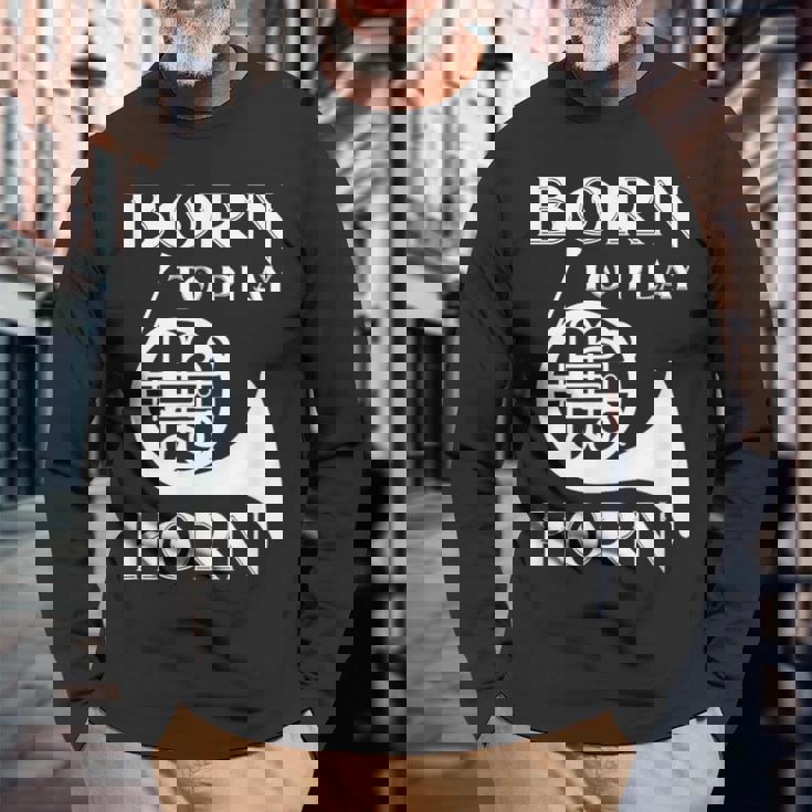 ホルン クラシックオーケストラ ホルニスト フレンチホルン 吹奏楽 長袖Tシャツ 高齢者への贈り物