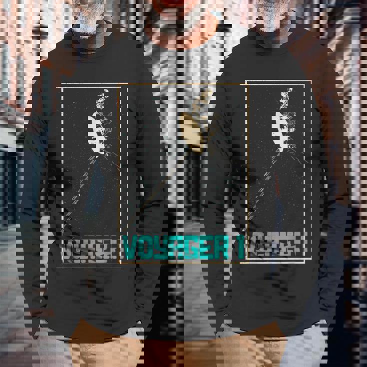 ボイジャー1星間宇宙探査機 太陽系天文学 長袖Tシャツ 高齢者への贈り物