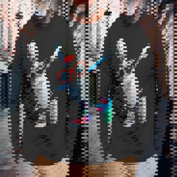 ボウリングピン ダビングサングラス ボウラープレイヤー キッズ メンズ レディース 長袖Tシャツ 高齢者への贈り物