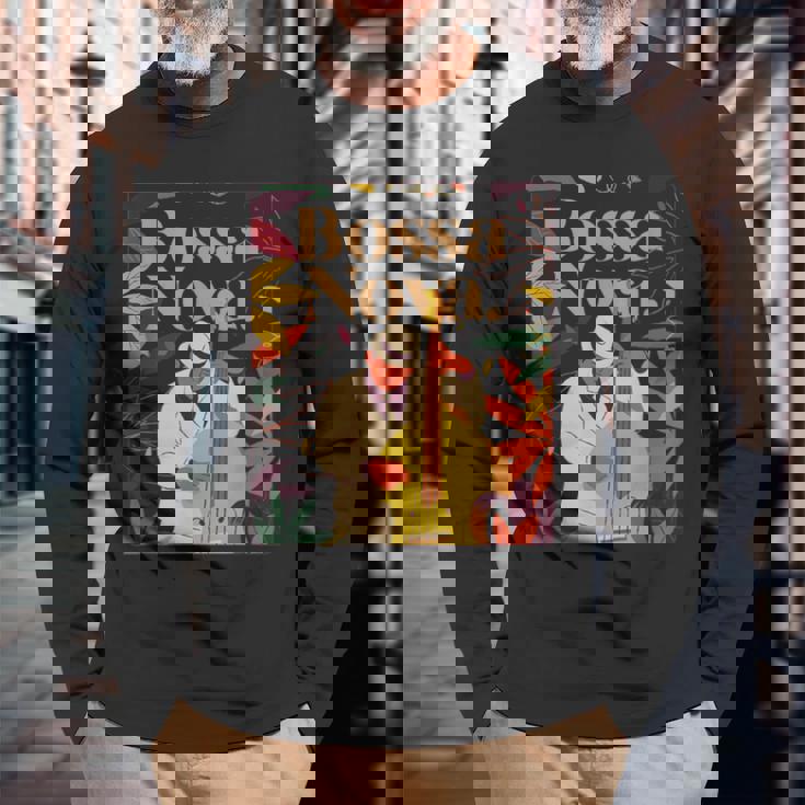 ボサ・ノヴァ・サンバ ミュージック ジャズ ブラジル ブラジル リオデジャネイロ 長袖Tシャツ 高齢者への贈り物