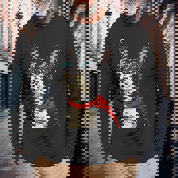 ボストンテリア犬 ボストンテリア 長袖Tシャツ 高齢者への贈り物