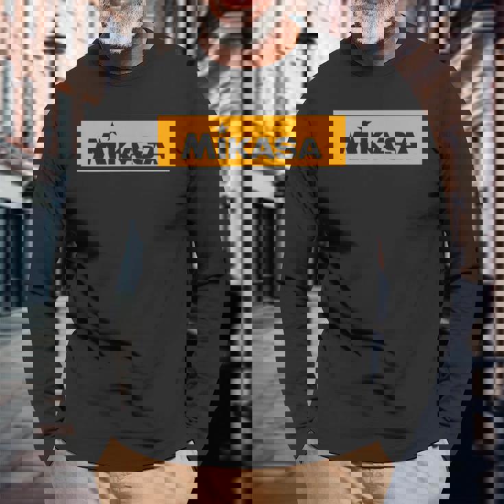 ボックスロゴ オレンジカラー バレーボール 長袖Tシャツ 高齢者への贈り物