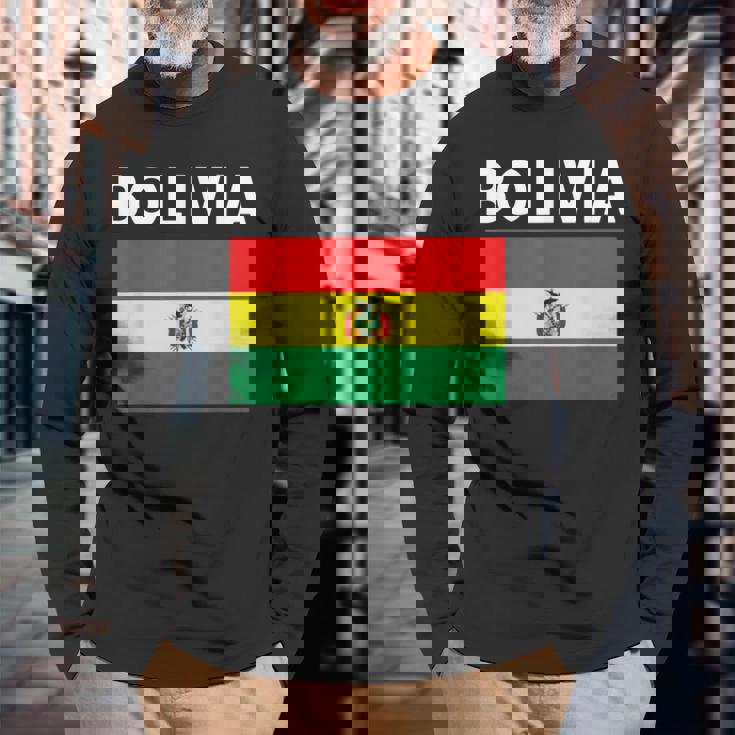 ボリビア ボリビア国旗 長袖Tシャツ 高齢者への贈り物