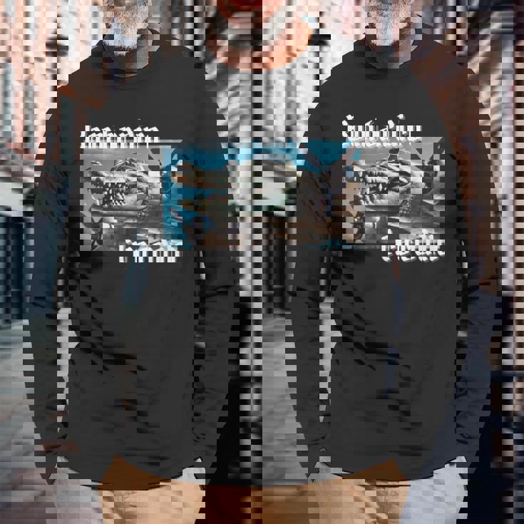 ボンバルディーロボンバルディーノクロコダイル面白いイタリアンブレインロットミーム 長袖Tシャツ 高齢者への贈り物