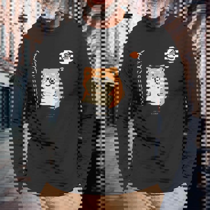 ボンレス犬とボンレス猫 はらぺこ ボンレス犬 長袖Tシャツ 高齢者への贈り物