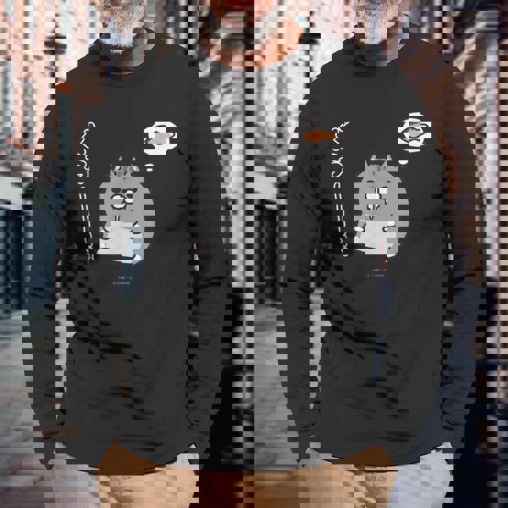 ボンレス犬とボンレス猫 はらぺこ ボンレス猫 長袖Tシャツ 高齢者への贈り物