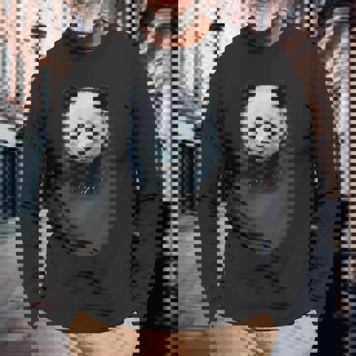 ポケット パンダ 長袖Tシャツ 高齢者への贈り物